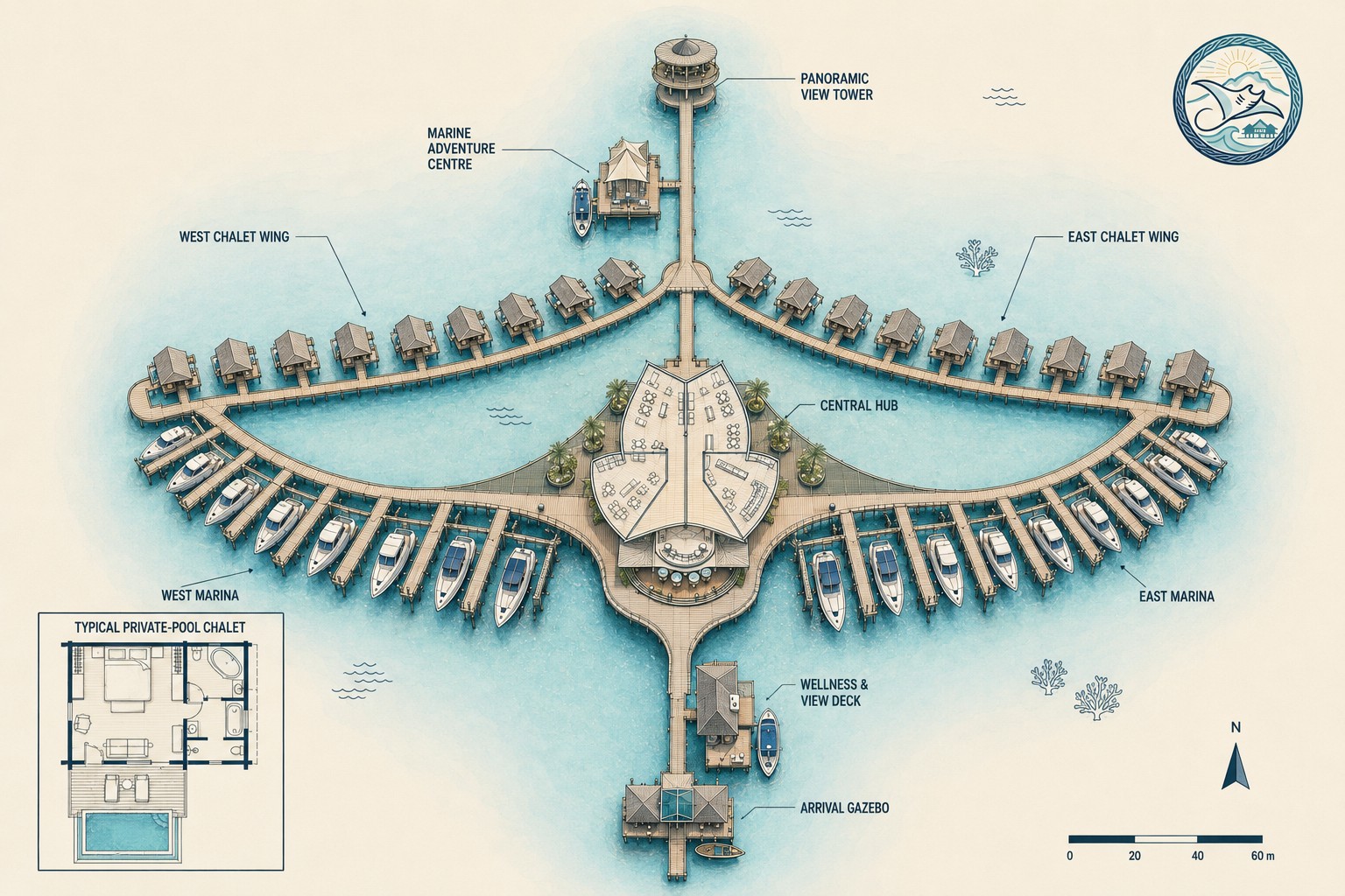 Concept site plan for Manta Sanctuary Resort
